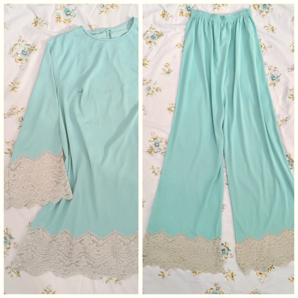 VTG 70s Blue Lounge set - Picture 2 of 10